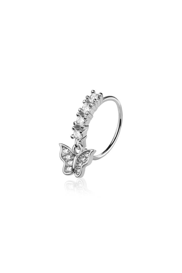 20G BUTTERFLY DANGLE SURGICAL STEEL (9MM) NOSE HOOP