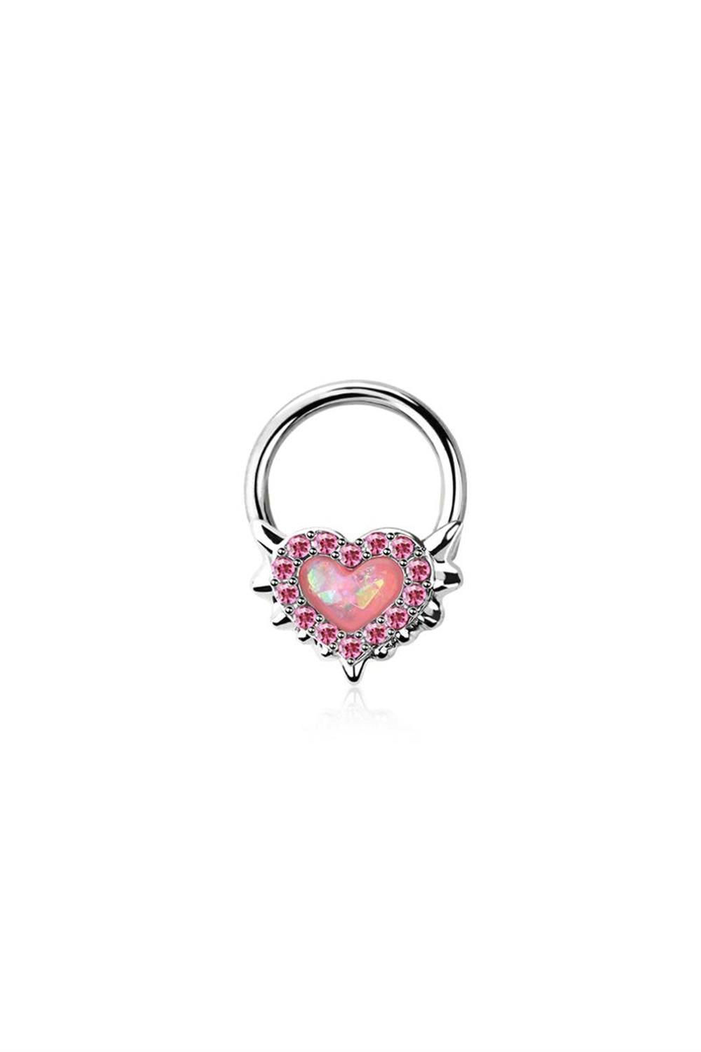 16G SURGICAL STEEL MERMAID HEART SEGMENT (8MM) SEPTUM RING