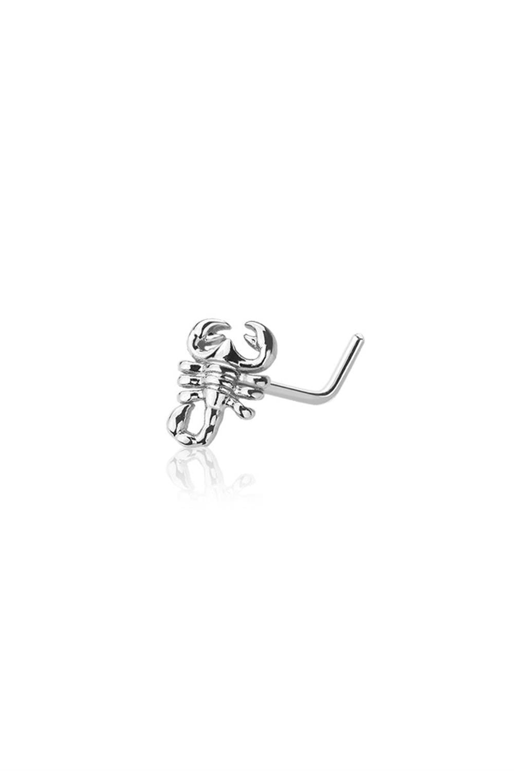 20G SCORPION SURGICAL STEEL L- SHAPE NOSE RING
