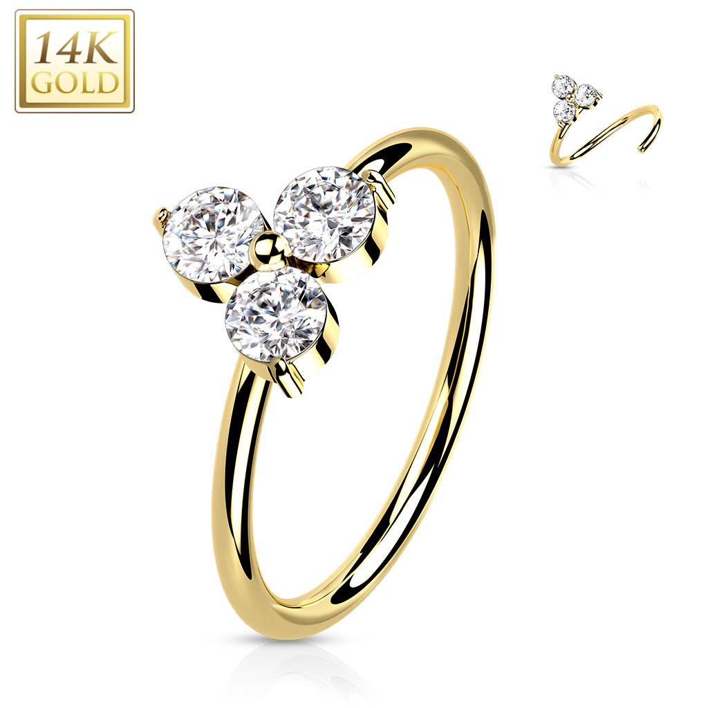 14K Yellow Gold 20G Triangle Nose Hoop (8mm)