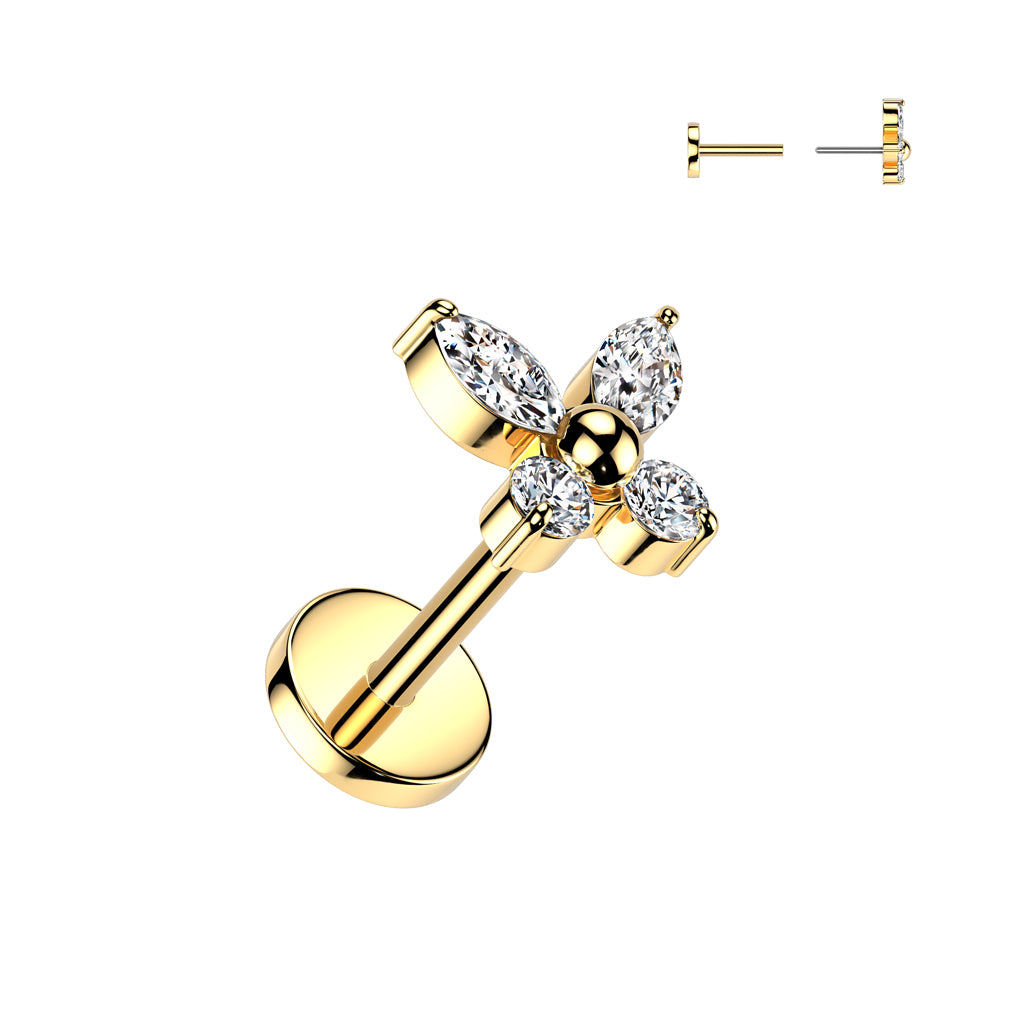 20G Titanium (Threadless Push In) Butterfly For Nose & Ear Piercings