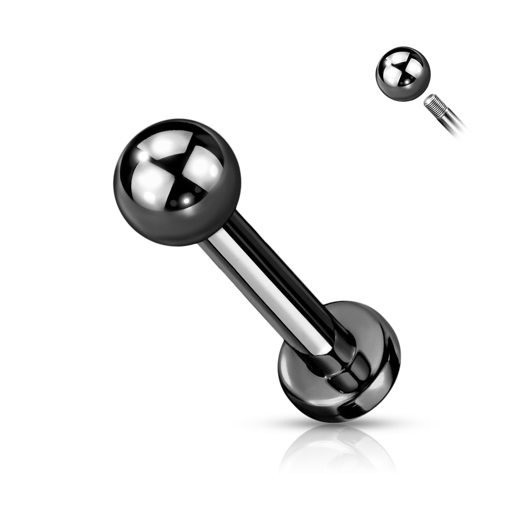 Implant Grade Titanium Externally Threaded PVD Plated Labret With Basic Ball Top