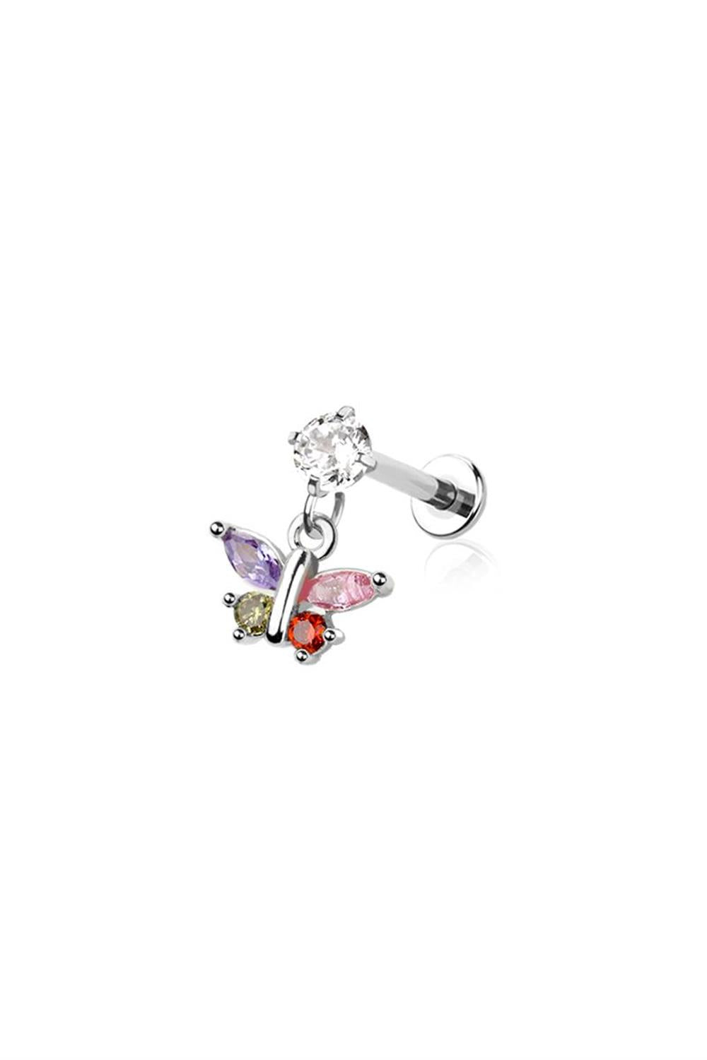 16G Surgical Steel Butterfly Dangle (8mm) For Ear Piercings