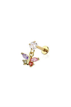 16G Surgical Steel Butterfly Dangle (8mm) For Ear Piercings