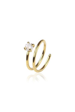 20G DOUBLE HOOP ANNEALED SURGICAL STEEL NOSE RING