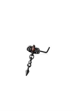 SURGICAL STEEL DEATH CROW REAPER L-SHAPE NOSE RING