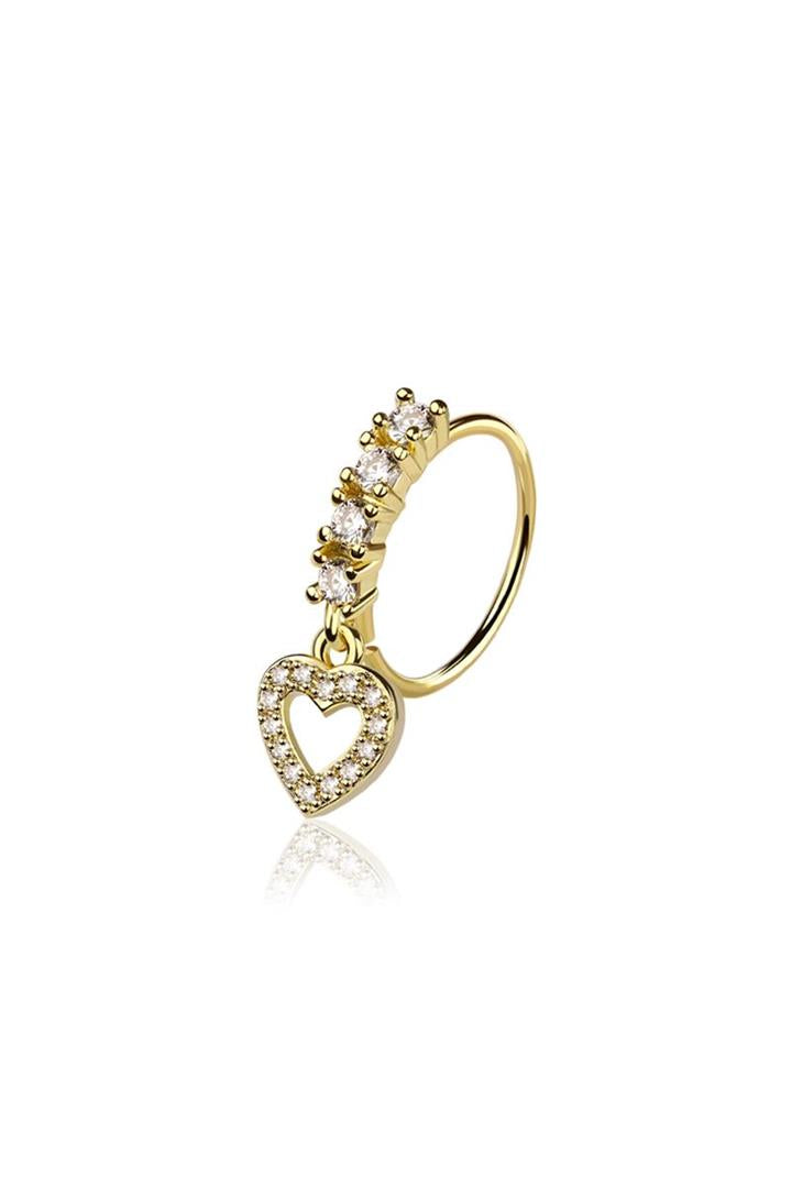 20G HEART DANGLE ROUND NOSE HOOP (9MM)