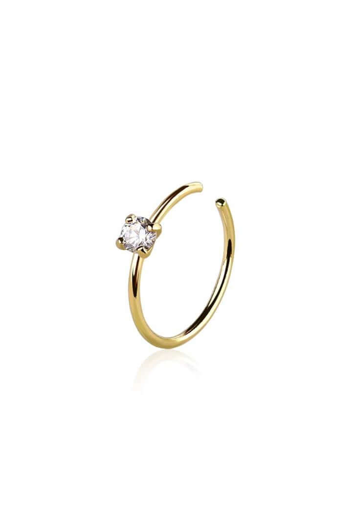 20G SURGICAL STEEL NOSE HOOP (10mm) W/ PRONG SET