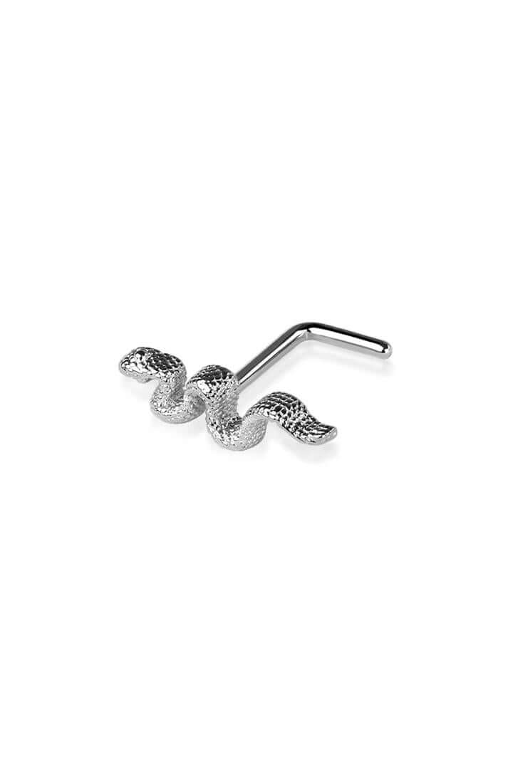 SNAKE TOP SURGICAL STEEL L- SHAPE NOSE RING