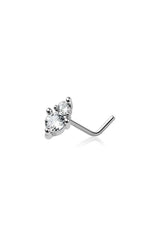 DOUBLE PRONG GEM SURGICAL STEEL L SHAPE NOSE