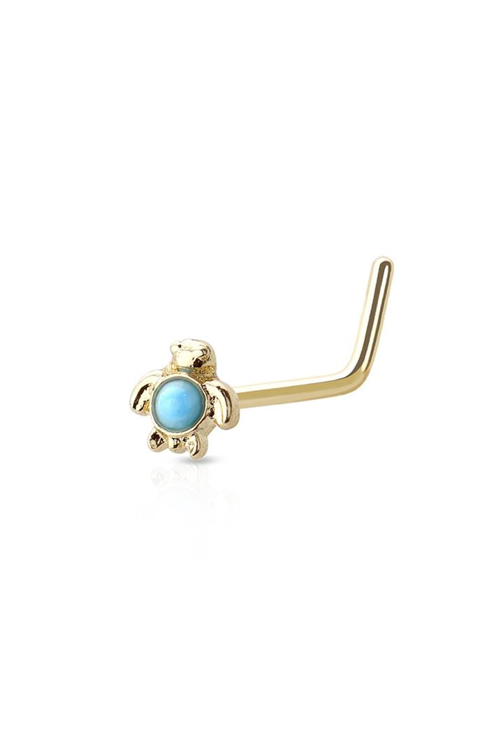 20G STAINLESS STEEL TURTLE L-SHAPE FOR NOSE PIERCING