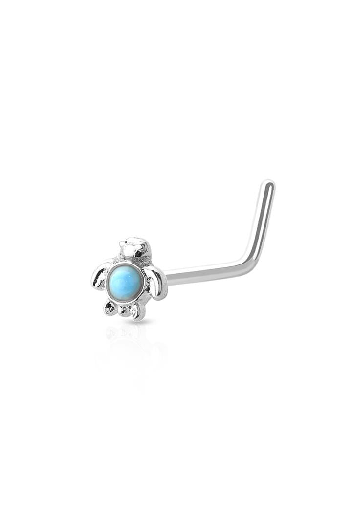 20G STAINLESS STEEL TURTLE L-SHAPE FOR NOSE PIERCING