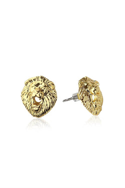 Pair Of 20G Stainless Steel Lion Head Earrings