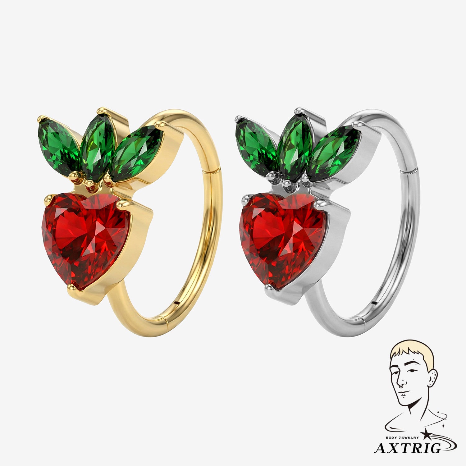 20G ASTM F136 Titanium Strawberry Nose Hoop (8mm)