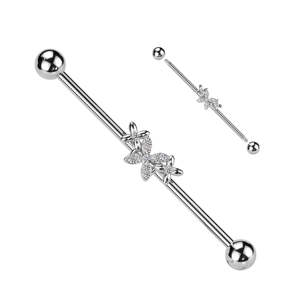 14G Surgical Steel Triple Butterfly Industrial (38MM)