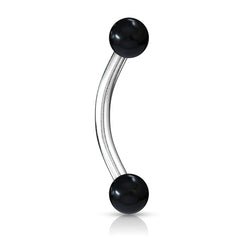 Solid Color Acrylic Balls Surgical Steel Curve Eyebrow