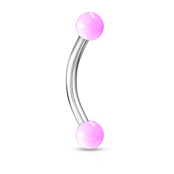 Solid Color Acrylic Balls Surgical Steel Curve Eyebrow