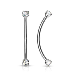 16G Surgical Steel Round CZ Ends for Snake Eye Piercings