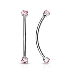 16G Surgical Steel Round CZ Ends for Snake Eye Piercings