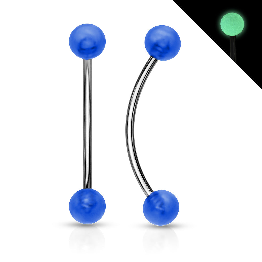 16G Surgical Steel Glow in the Dark Ball Ends for Snake Eye Piercing