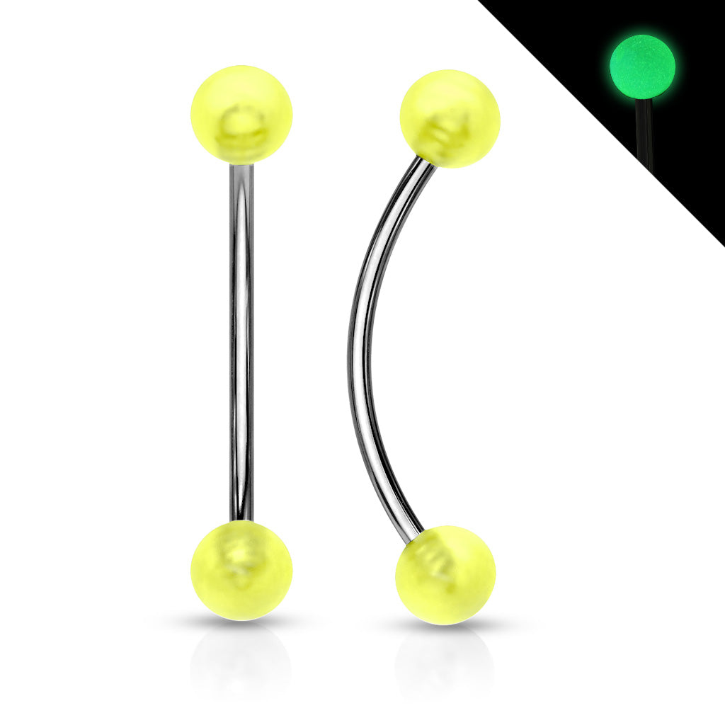 16G Surgical Steel Glow in the Dark Ball Ends for Snake Eye Piercing