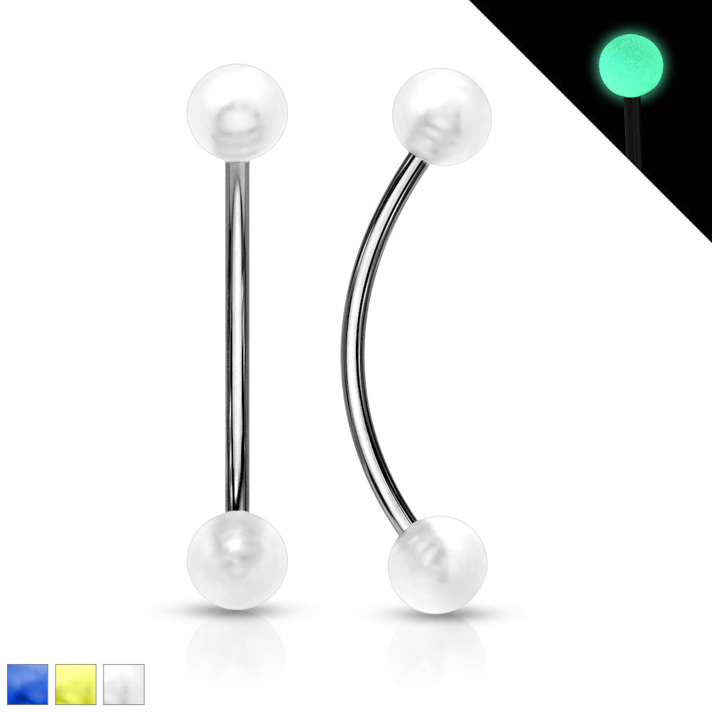 16G Surgical Steel Glow in the Dark Ball Ends for Snake Eye Piercing