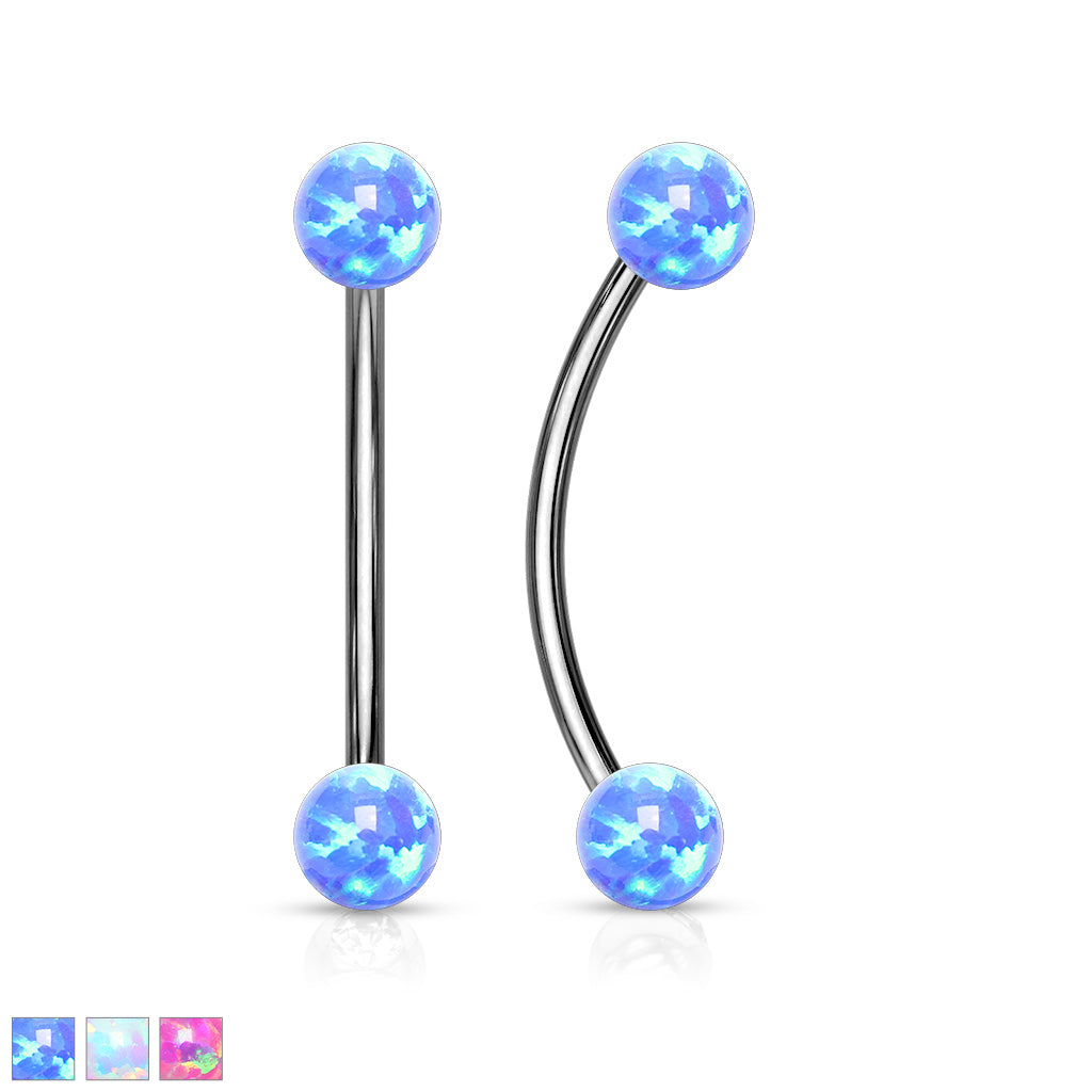 16G Surgical Steel Opal Ends for Snake Eye Piercings