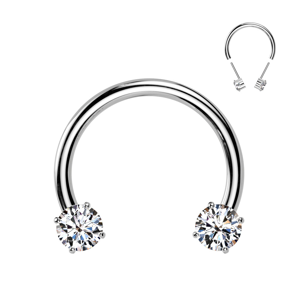 16G Titanium Threadless Forward Facing Push In Prong For Septum Piercings