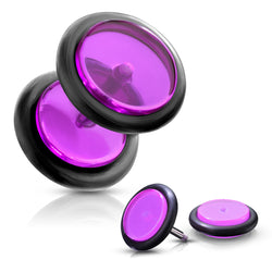 A Pair Of 16G Fake Acrylic Plug with O-rings