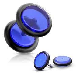 A Pair Of 16G Fake Acrylic Plug with O-rings