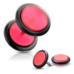 A Pair Of 16G Fake Acrylic Plug with O-rings
