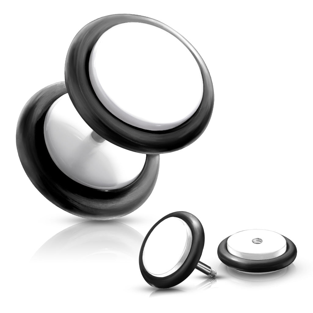 A Pair Of 16G Fake Acrylic Plug with O-rings