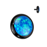 Implant Grade Titanium Internally Threaded Flat Bezel Set Opal Top