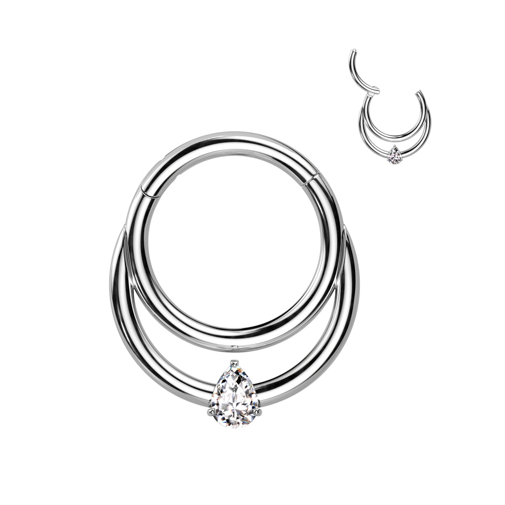16G Titanium Hinged Segment Hoop Ring For Septum & Daith Piercings
