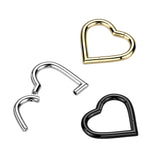 Implant Grade Titanium Heart Hinged Segment Hoop Ring