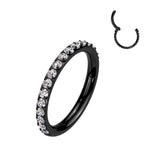 Implant Grade Titanium Hinged Segment Hoop Ring With Outward Facing Pave