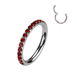 Implant Grade Titanium Hinged Segment Hoop Ring With Outward Facing Pave