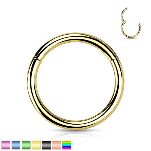 16G Titanium Hinged Segment Hoops For Septum, Ear & Lip Piercings