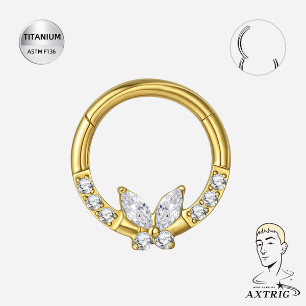 16G Titanium Butterfly Segment Ring – ASTM F136 Septum & Daith Jewelry (8mm)