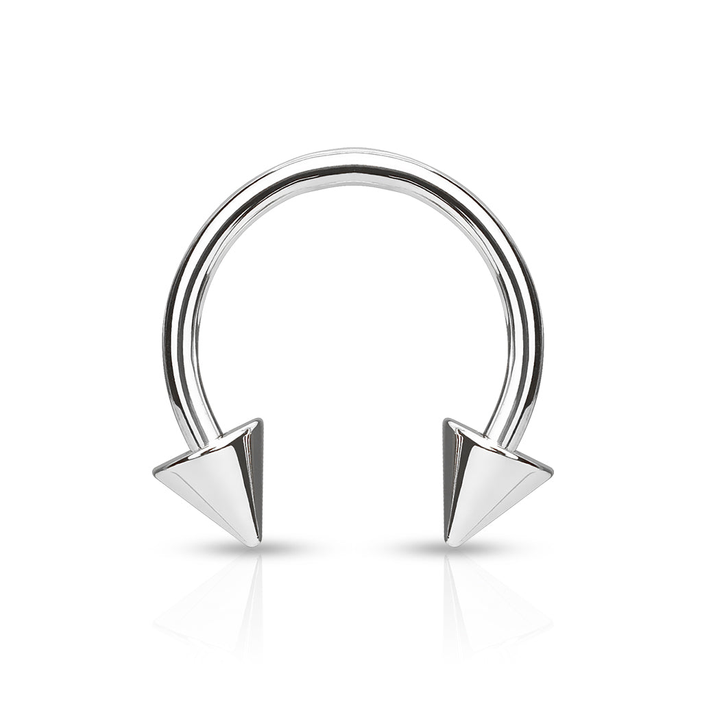 16G Titanium Externally Threaded Spike Horseshoe