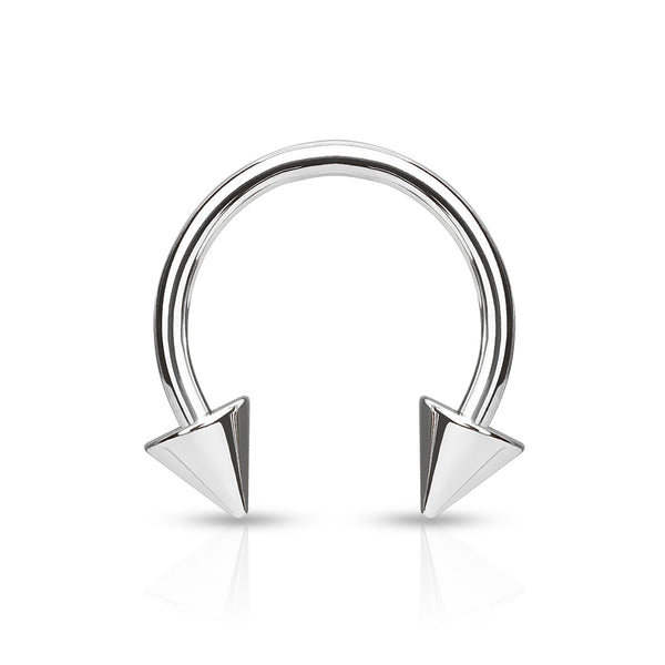 16G Titanium Externally Threaded Spike Horseshoe