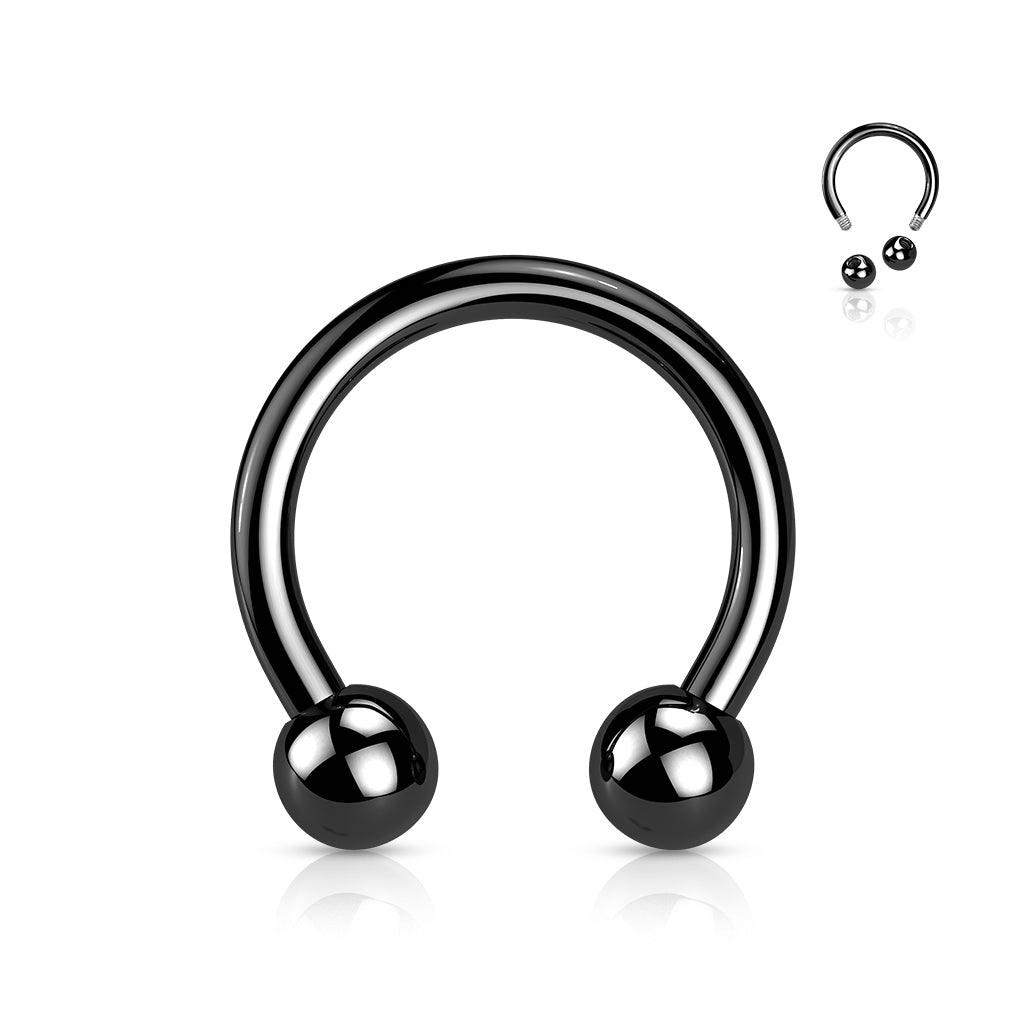 16G Titanium Externally Threaded Horseshoe For Septum & Lip Piercings