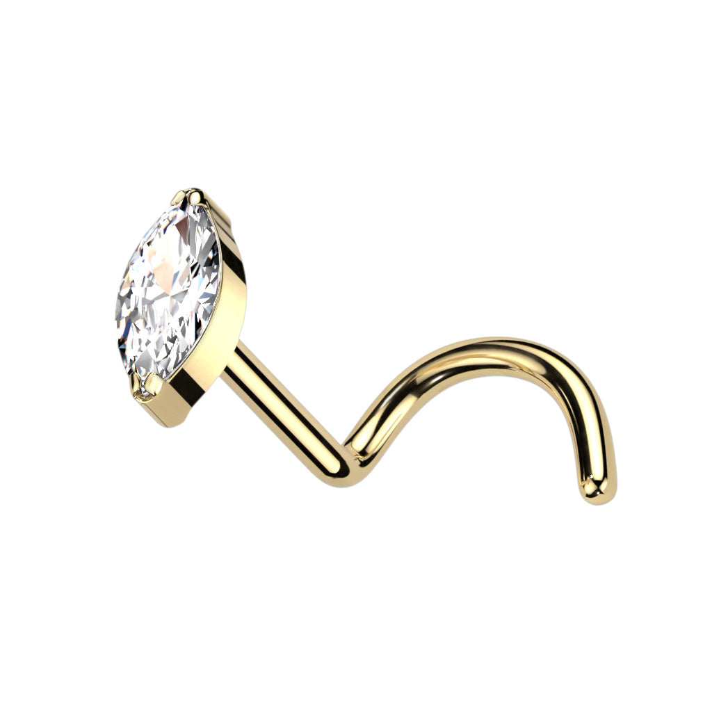 20G Titanium Nose Screw W/ Marquise