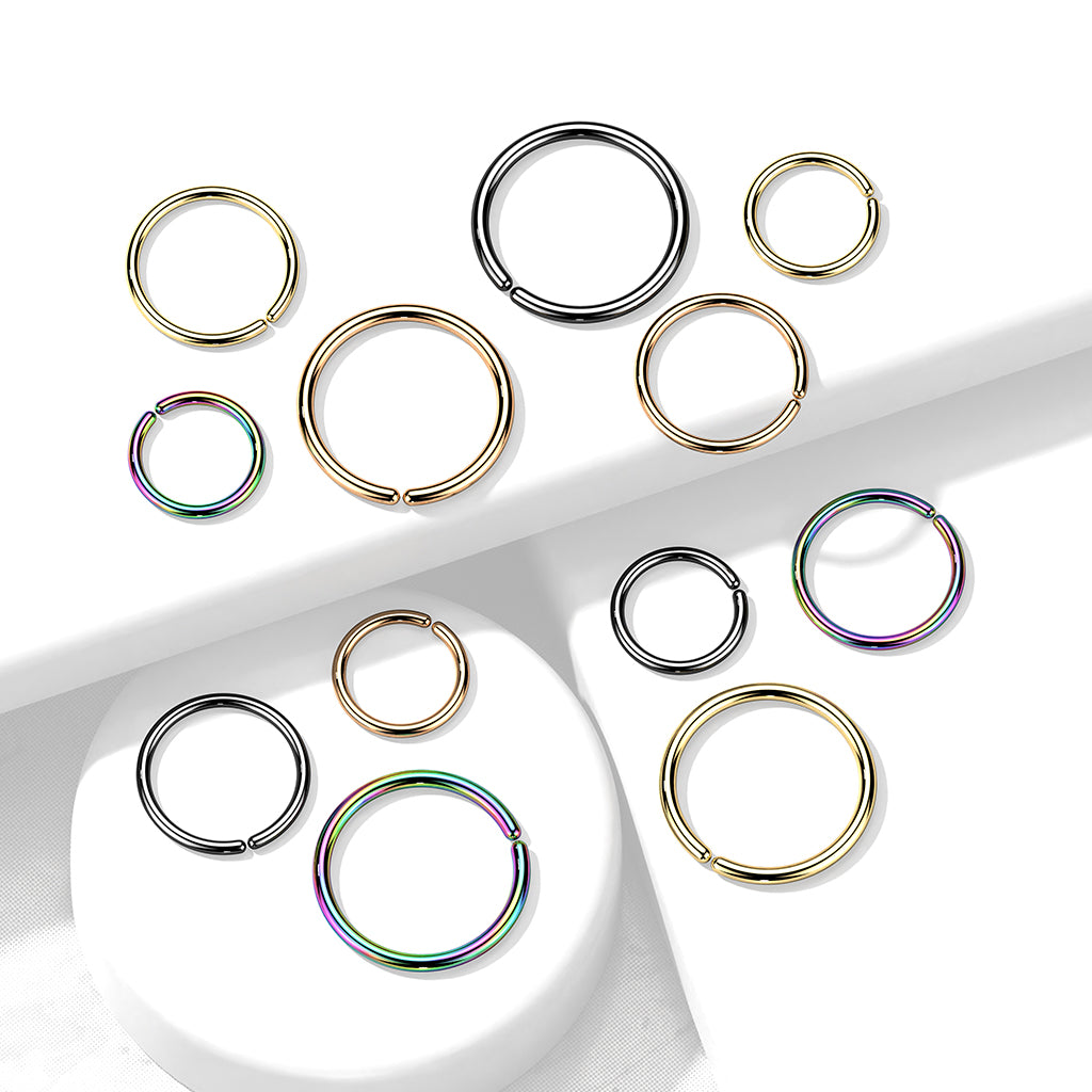 20G Titanium Bendable Hoops For Nose & Ear Piercings