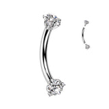 Implant Grade Titanium Internally Threaded Curved Barbell With Star Prong