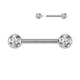 Implant Grade Titanium Internally Threaded Nipple Barbell With Pressed Fit