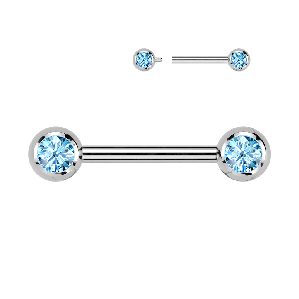 14G Titanium Internally Threaded Nipple Barbell (12MM) W/ Pressed Fit