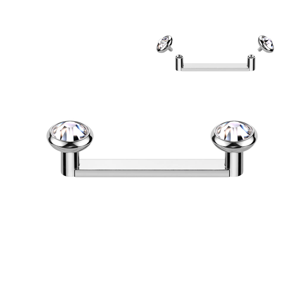 16G Titanium Internally Thread Flat Surface Barbell (12MM) For Surface Piercings