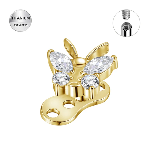 14G Titanium Butterfly Dermal Top – Dermal Piercing Jewelry