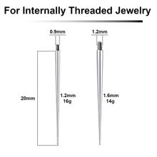 16G Surgical Steel Insertion Pin For Internally Threaded Body Jewelry